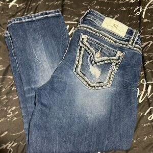 Miss Me Jeans Mid Rise Easy Crop 29 medium wash